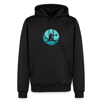 Raquette Raquette Squash Joueur de squash - Sweat à capuche Premium bio Homme - noir - Devant - Nico (187cm)