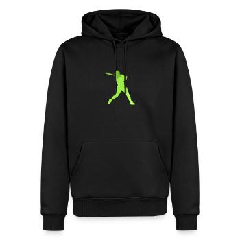 Joueur de softball lanceur de softball - Sweat à capuche Premium bio Homme - noir - Devant - Nico (187cm)