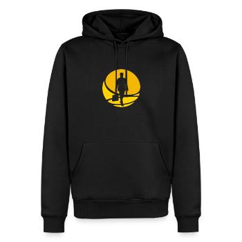Banques boursières Wall Street - Sweat à capuche Premium bio Homme - noir - Devant - Nico (187cm)