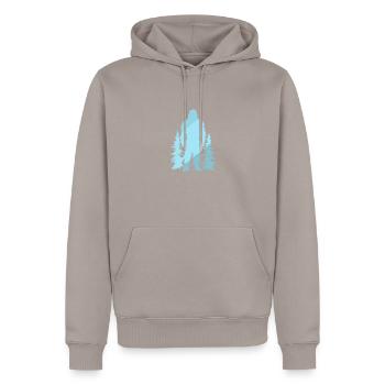 Lochness Bigfoot Big foot - Männer Premium Bio Hoodie - Taupe - Vorne - Nico (187cm)