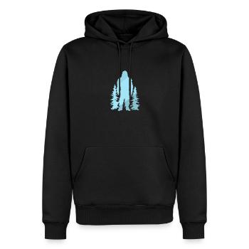 Lochness Bigfoot Big foot - Männer Premium Bio Hoodie - Schwarz - Vorne - Nico (187cm)