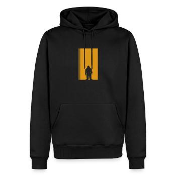 Big foot Yeti Bigfoot - Männer Premium Bio Hoodie - Schwarz - Vorne - Nico (187cm)