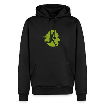 Basket-ball, Dribble, Cerceau - Sweat à capuche Premium bio Homme - noir - Devant - Nico (187cm)