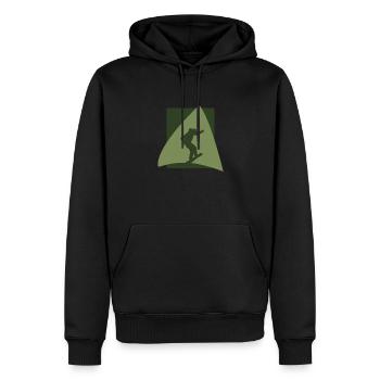 Snowboardfahrer Snowboarder - Männer Premium Bio Hoodie - Schwarz - Vorne - Nico (187cm)