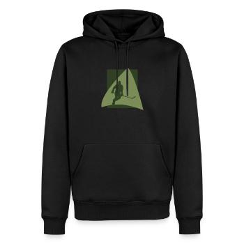 Bodycheck Hockey - Sweat à capuche Premium bio Homme - noir - Devant - Nico (187cm)