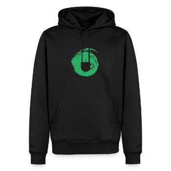 Kaffeebohne Koffein Cappuccino - Männer Premium Bio Hoodie - Schwarz - Vorne - Nico (187cm)