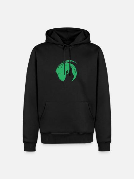 Kletterer Felsklettern Gipfel - Männer Premium Bio Hoodie - Schwarz