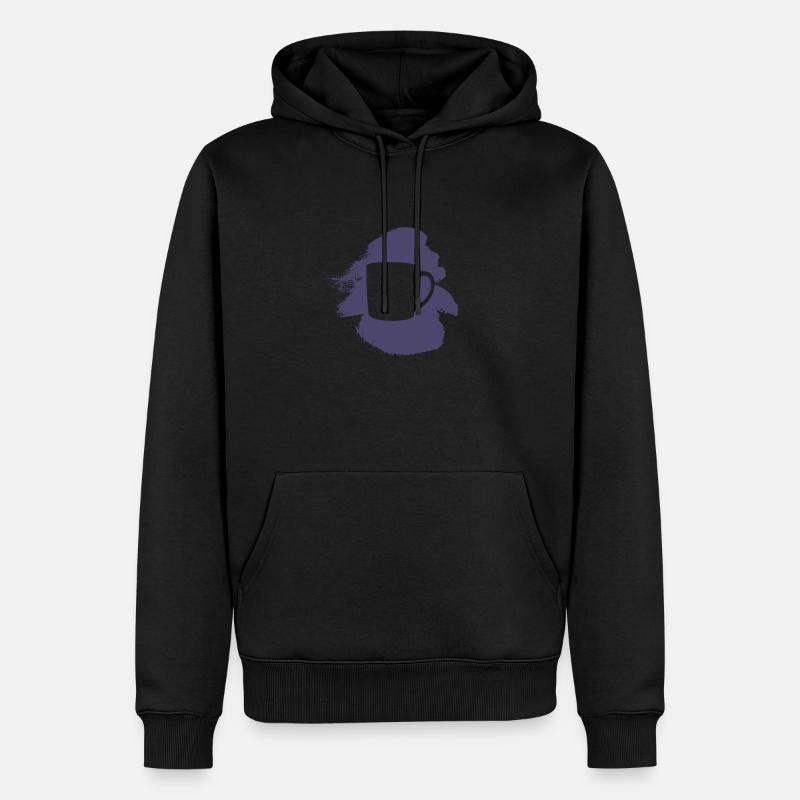 Kaffeebohne Koffein Kaffeetasse - Männer Premium Bio Hoodie - Schwarz