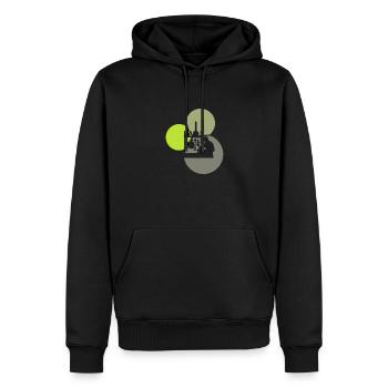 Molécule Molécule Chimique - Sweat à capuche Premium bio Homme - noir - Devant - Nico (187cm)