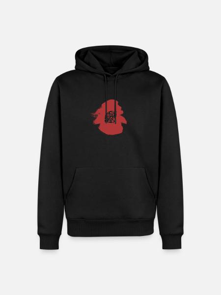 Maus Emmentaler Feinschmecker - Männer Premium Bio Hoodie - Schwarz