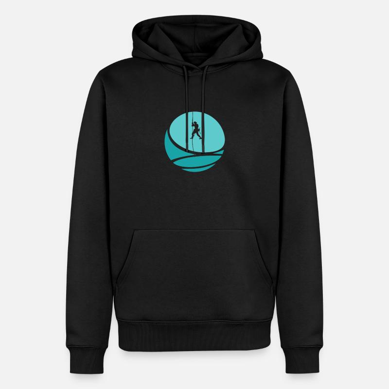 Alpinist Kletterer Seilklettern - Männer Premium Bio Hoodie - Schwarz