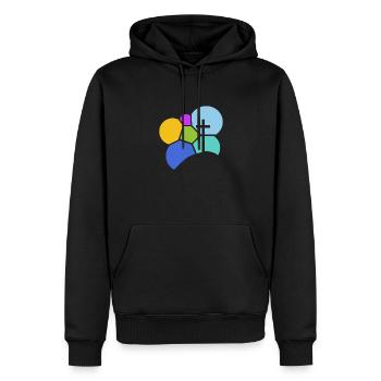 Verset biblique Christ Church - Sweat à capuche Premium bio Homme - noir - Devant - Nico (187cm)