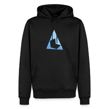 Blogueur Blog Blogueur - Sweat à capuche Premium bio Homme - noir - Devant - Nico (187cm)