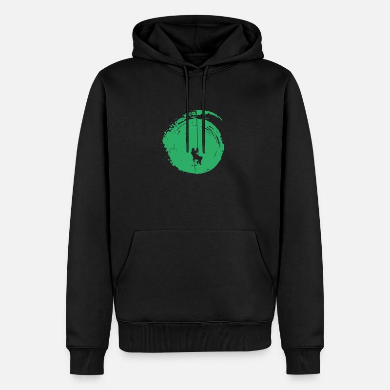 Bergsteiger Klettern Seilklettern - Männer Premium Bio Hoodie - Schwarz