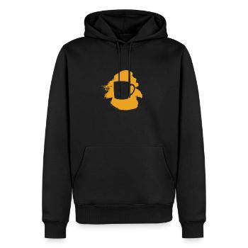 Grain de café Caféine Café - Sweat à capuche Premium bio Homme - noir - Devant - Nico (187cm)