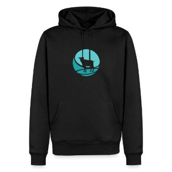 Lait Lait de bœuf - Sweat à capuche Premium bio Homme - noir - Devant - Nico (187cm)