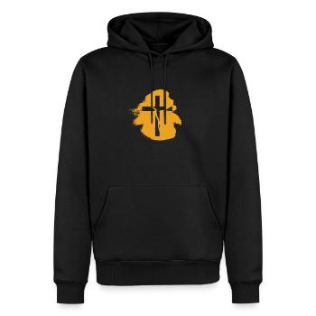 Kreuz Kreuz Bibel - Männer Premium Bio Hoodie - Schwarz - Vorne - Nico (187cm)