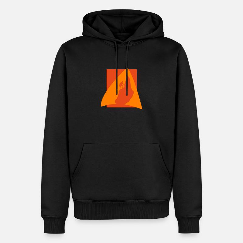 Kletterer Berg Gipfel - Männer Premium Bio Hoodie - Schwarz