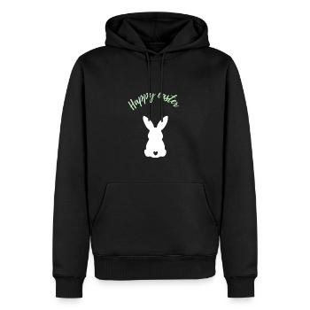 Cadeau de lapin de Joyeuses Pâques - Sweat à capuche Premium bio Homme - noir - Devant - Nico (187cm)