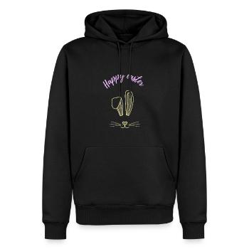 Frohe Ostern Osterhase Spruch Geschenkidee - Männer Premium Bio Hoodie - Schwarz - Vorne - Nico (187cm)