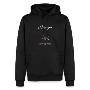 Ei love you Osterhase Geschenk - Männer Premium Bio Hoodie - Schwarz - Vorne - Nico (187cm)