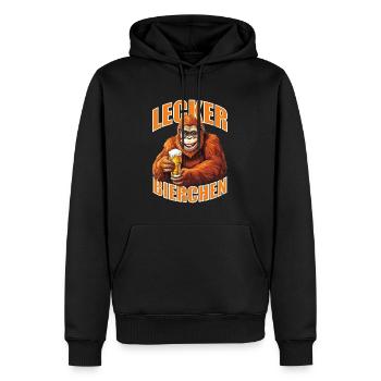 Lecker Bierchen X Orang-Utan mit Bier lustiges - Männer Premium Bio Hoodie - Schwarz - Vorne - Nico (187cm)