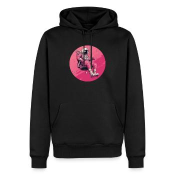 Astronaut Pink 2 - Men’s Premium Organic Hoodie - black - Front - Nico (187cm)