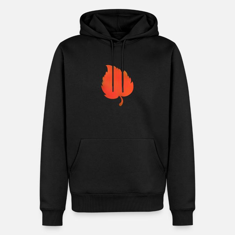 Rotoranges Blatt - Männer Premium Bio Hoodie - Schwarz