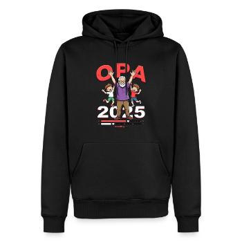 Opa 2019/2015loading - Männer Premium Bio Hoodie - Schwarz - Vorne - Nico (187cm)
