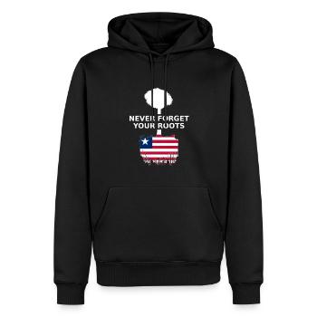 Liberia Never Forget Your Roots - Männer Premium Bio Hoodie - Schwarz - Vorne - Nico (187cm)