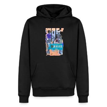 (B)rave! - Männer Premium Bio Hoodie - Schwarz - Vorne - Nico (187cm)