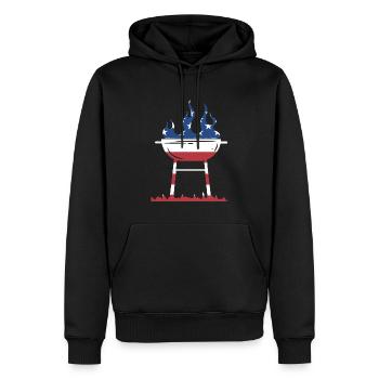 Griller Drapeau Américain Grillades - Sweat à capuche Premium bio Homme - noir - Devant - Nico (187cm)