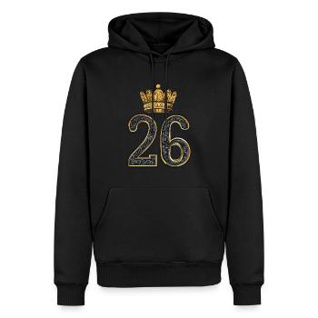 26 Zahl Krone - Männer Premium Bio Hoodie - Schwarz - Vorne - Nico (187cm)
