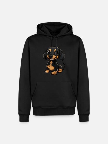 Dachshund BadgerDog Cute - Men’s Premium Organic Hoodie - black
