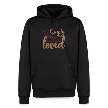 Cadeau tout simplement aimé Idée cadeau Saint Valentin - Sweat à capuche Premium bio Homme - noir - Devant - Nico (187cm)
