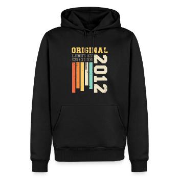 Original 2012 Vintage Retro Birthday Gift - Men’s Premium Organic Hoodie - black - Front - Nico (187cm)