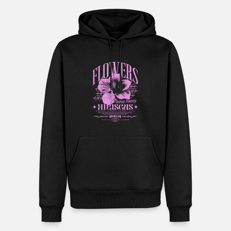 Fleur d’hibiscus Fleur d’hibiscus - Sweat à capuche Premium bio Homme - noir