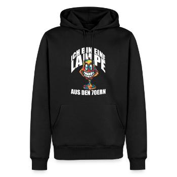 Wäre ich ein Möbelstück wäre ich eine Lampe aus... - Männer Premium Bio Hoodie - Schwarz - Vorne - Nico (187cm)