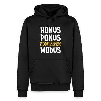 Hokus Pokus Wochenend Modus - Männer Premium Bio Hoodie - Schwarz - Vorne - Nico (187cm)