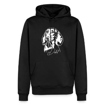 Teckel Portrait Chien Portrait Chiens Wilsigns - Sweat à capuche Premium bio Homme - noir - Devant - Nico (187cm)