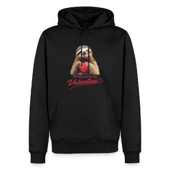 Be my Valentine Faultier - Männer Premium Bio Hoodie - Schwarz - Vorne - Nico (187cm)
