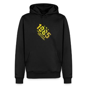 1985 Lustiges Geburtstagsgeschenk 40. Geburtstag - Männer Premium Bio Hoodie - Schwarz - Vorne - Nico (187cm)