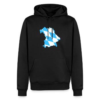 Bayern blau weiß große Rauten - Männer Premium Bio Hoodie - Schwarz - Vorne - Nico (187cm)