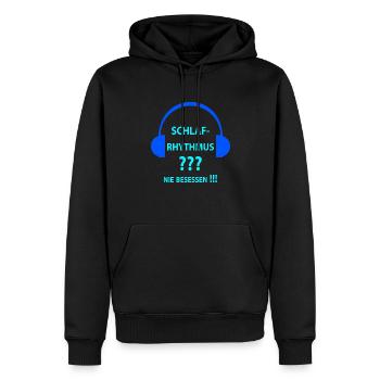 Gamezone - Gamer4Ever - Zocken statt schlafen - Männer Premium Bio Hoodie - Schwarz - Vorne - Nico (187cm)