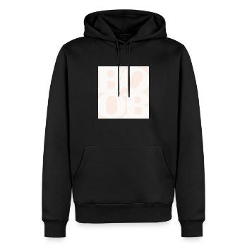 Boob WordPlay art original 1 - Sweat à capuche Premium bio Homme - noir - Devant - Nico (187cm)