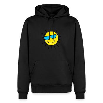 Smiling Doodle Sun Cartoon - Men’s Premium Organic Hoodie - black - Front - Nico (187cm)