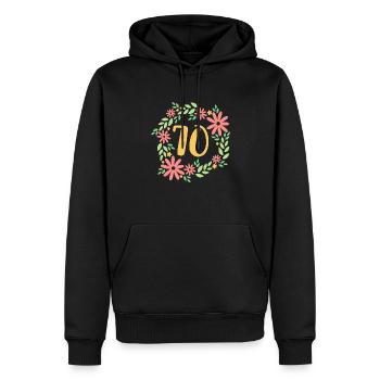 Cadeau du 70e anniversaire - Sweat à capuche Premium bio Homme - noir - Devant - Nico (187cm)