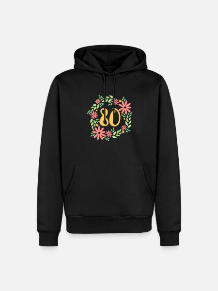 80th Birthday Gift - Men’s Premium Organic Hoodie - black