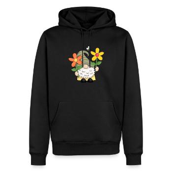 Floral Garden Gnome - Men’s Premium Organic Hoodie - black - Front - Nico (187cm)