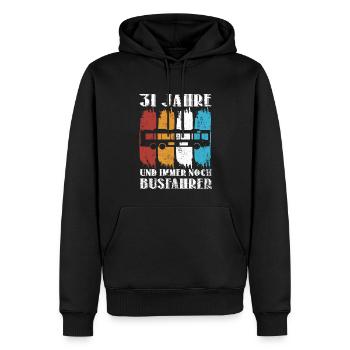 Busfahrer 31 Geburtstag Busfahren 31 Jahre - Männer Premium Bio Hoodie - Schwarz - Vorne - Nico (187cm)